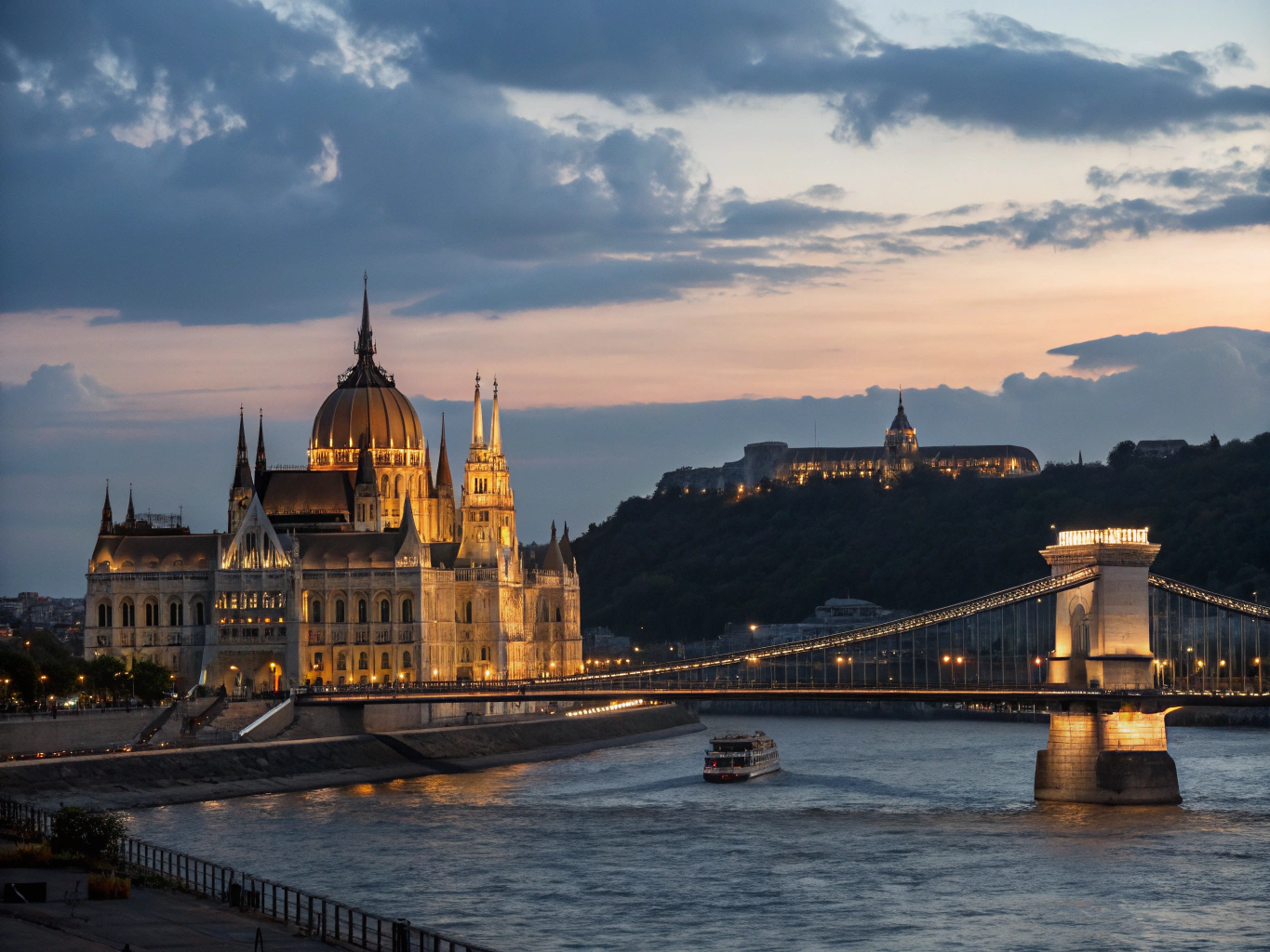 Gothic Revival Hungarian Parliament Building reflected in the waters of the Danube