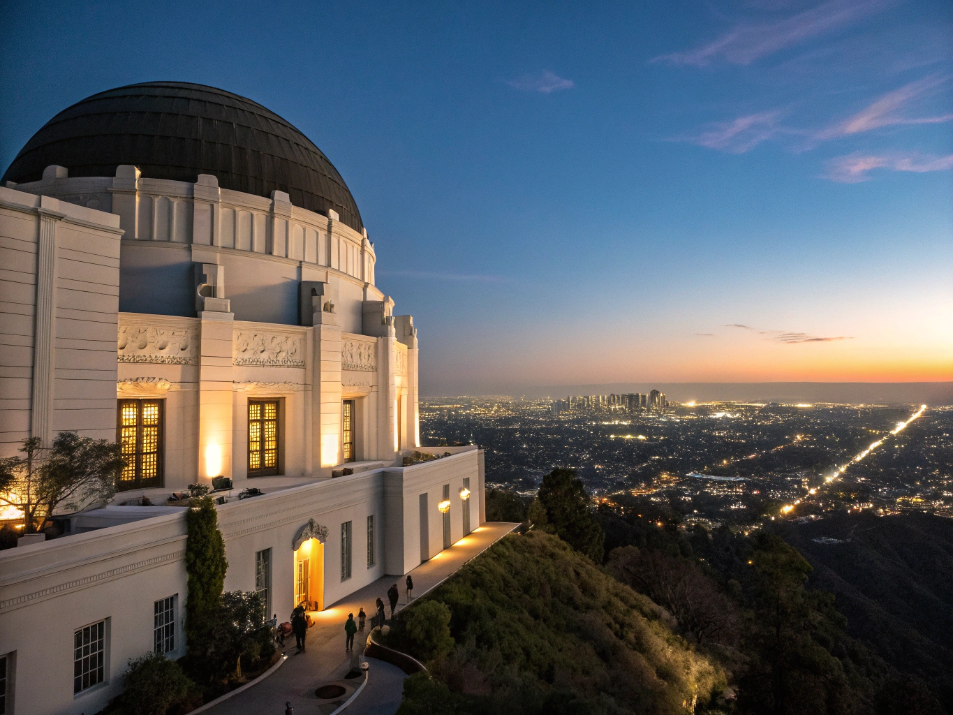 Griffith Observatory looking across the skyline of Los Angeles