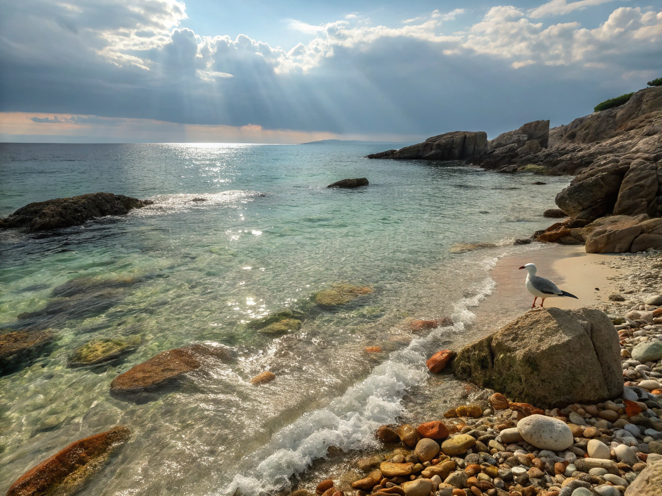 Sheltered cove with emerald water and bluffs in Laguna Beach