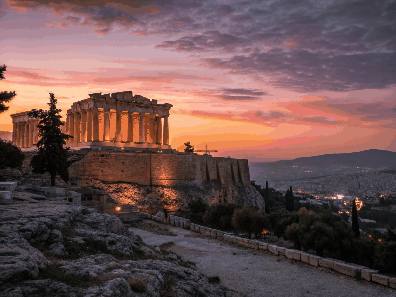 De antikke templene på Akropolis i Athen, Hellas