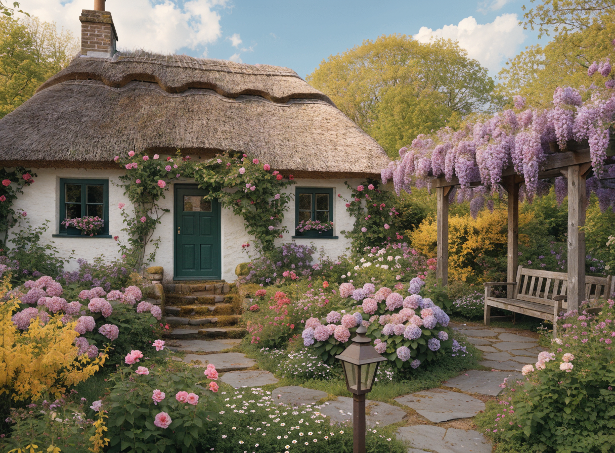 Charming honey-coloured stone cottage in the English Cotswolds